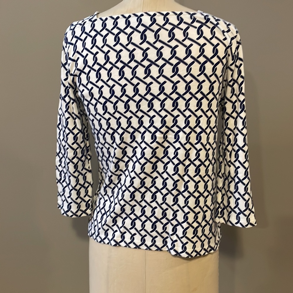 Chicos boatneck blue and white top - Picture 5 of 7